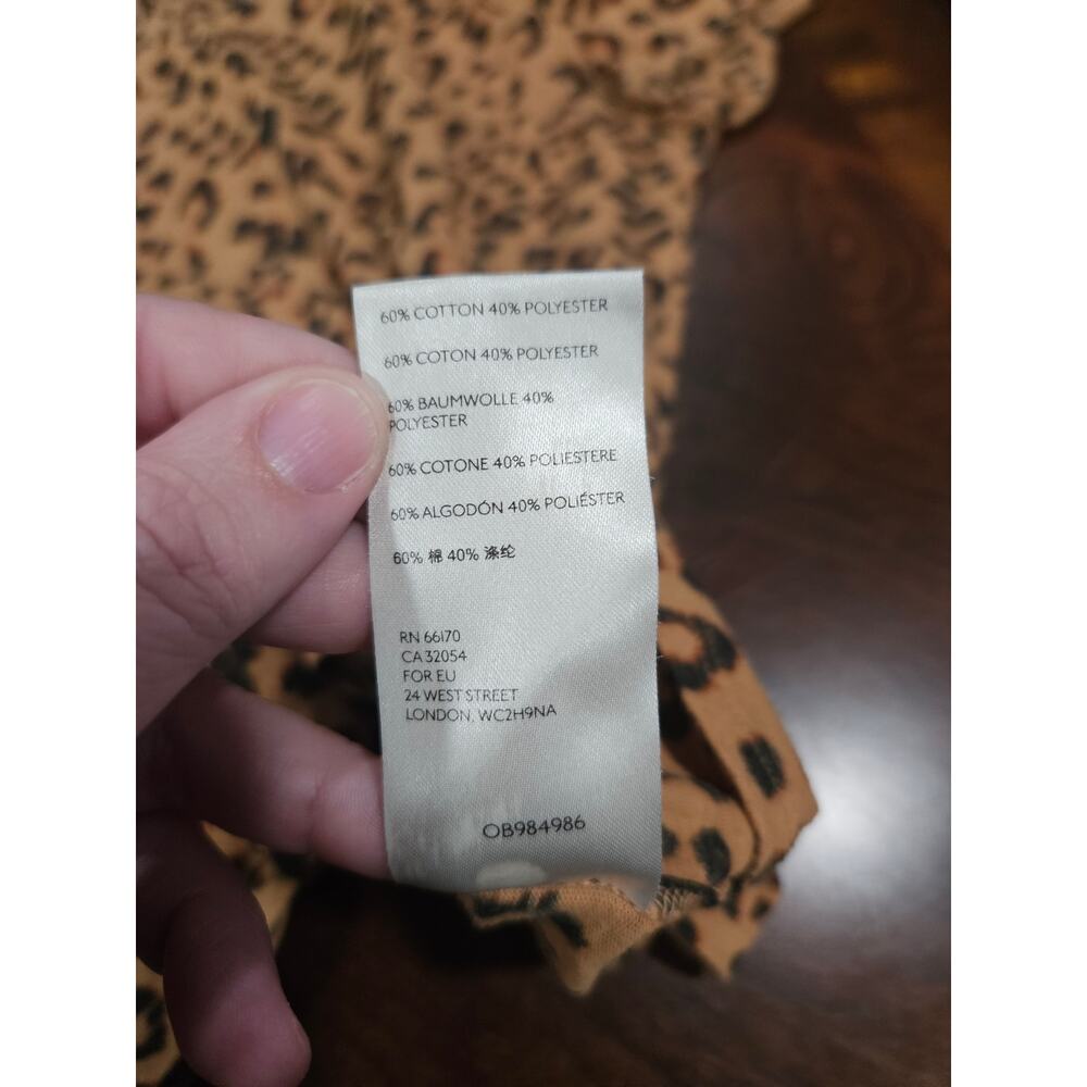 We The Free Clarity Tee Leopard Print Boxy T-Shirt Small Tan Animal Print - Picture 4 of 7
